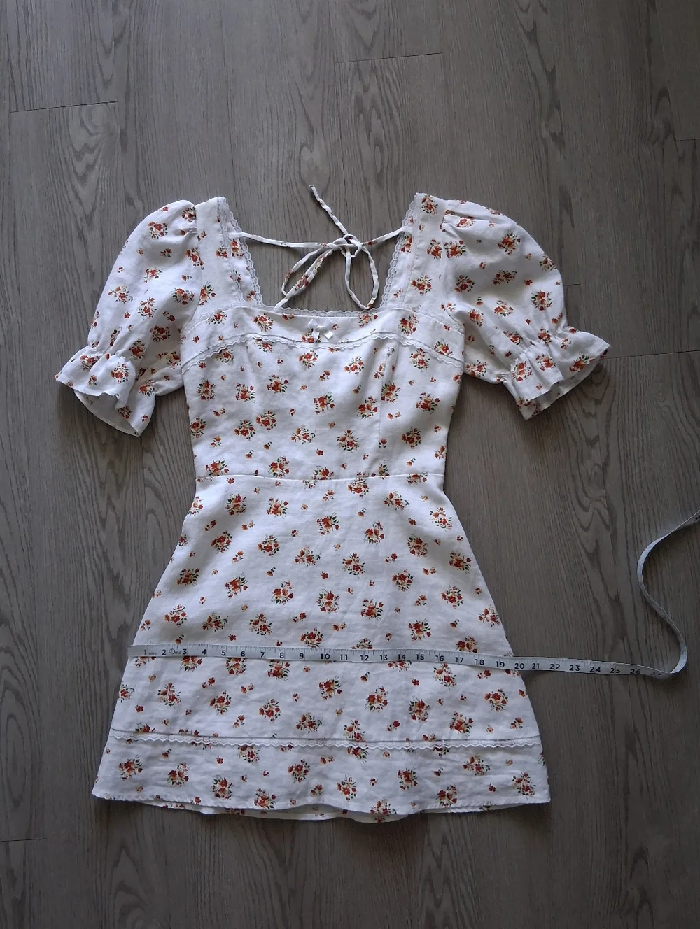 Reformation Evianna Linen Mini Dress In Lara Floral - Picture 15 of 16